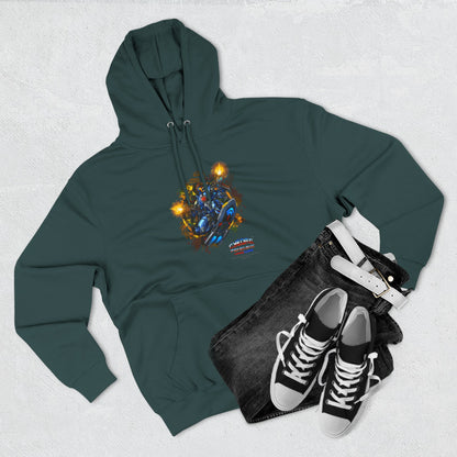 CHINSTRAP Battlefront — Sci‑Fi Mecha Graphic Fleece Pullover