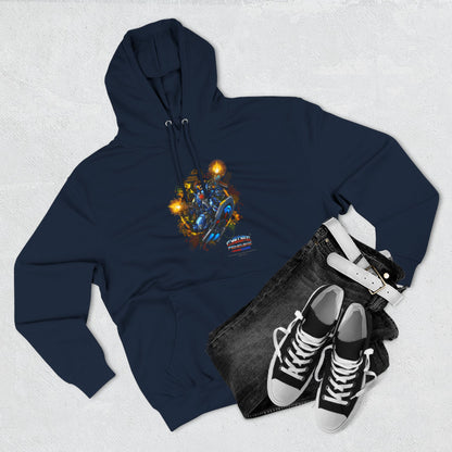 CHINSTRAP Battlefront — Sci‑Fi Mecha Graphic Fleece Pullover