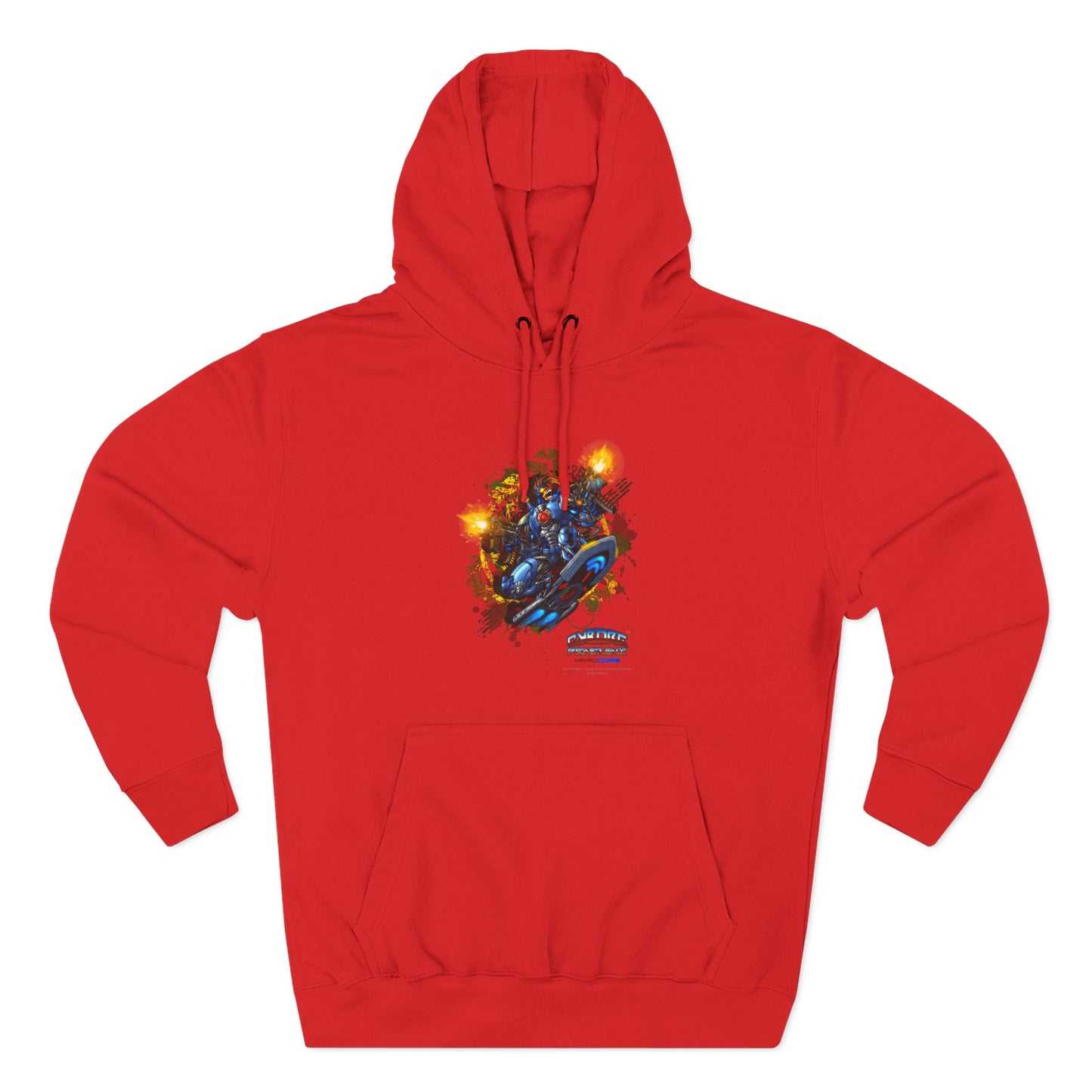 CHINSTRAP Battlefront — Sci‑Fi Mecha Graphic Fleece Pullover