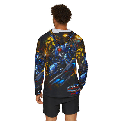 CHINSTRAP All Over Print Mech Hoodie —  Blue Mecha Warmup Pullover