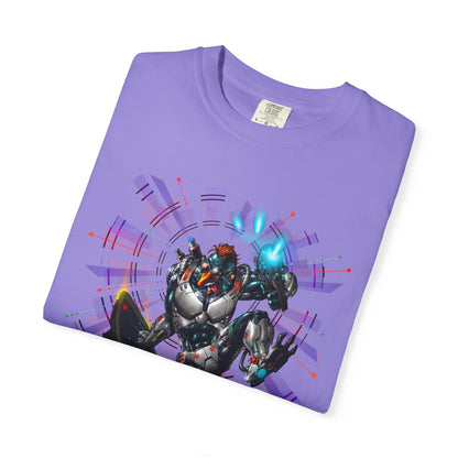 FROSTBYTE Purple haze Graphic T-Shirt — Futuristic Mecha Skateboard Tee