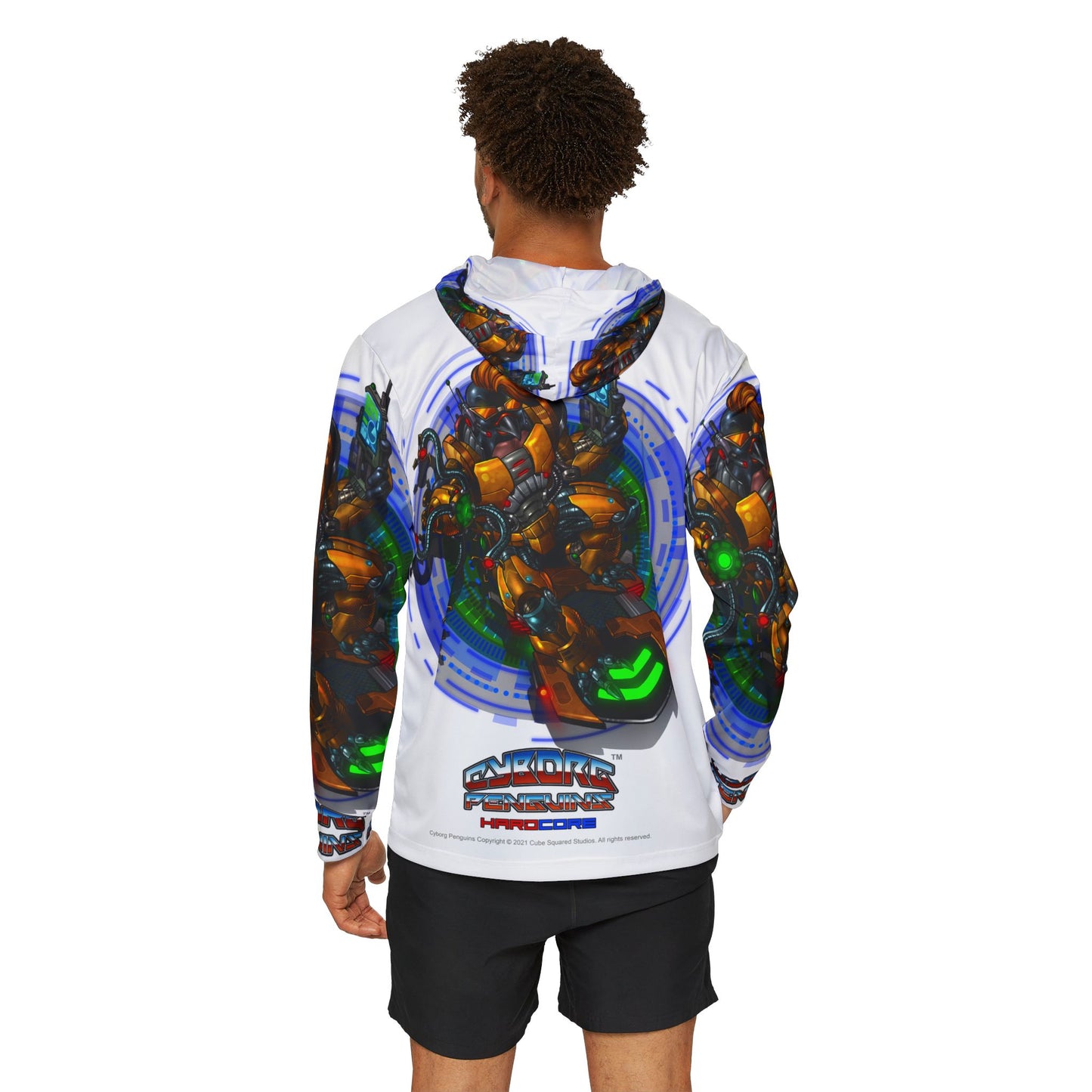 IQ All Over Print Mech Warrior Graphic Hoodie