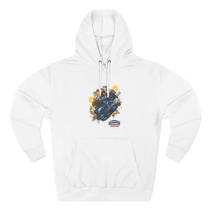CHINSTRAP Battlefront — Sci‑Fi Mecha Graphic Fleece Pullover