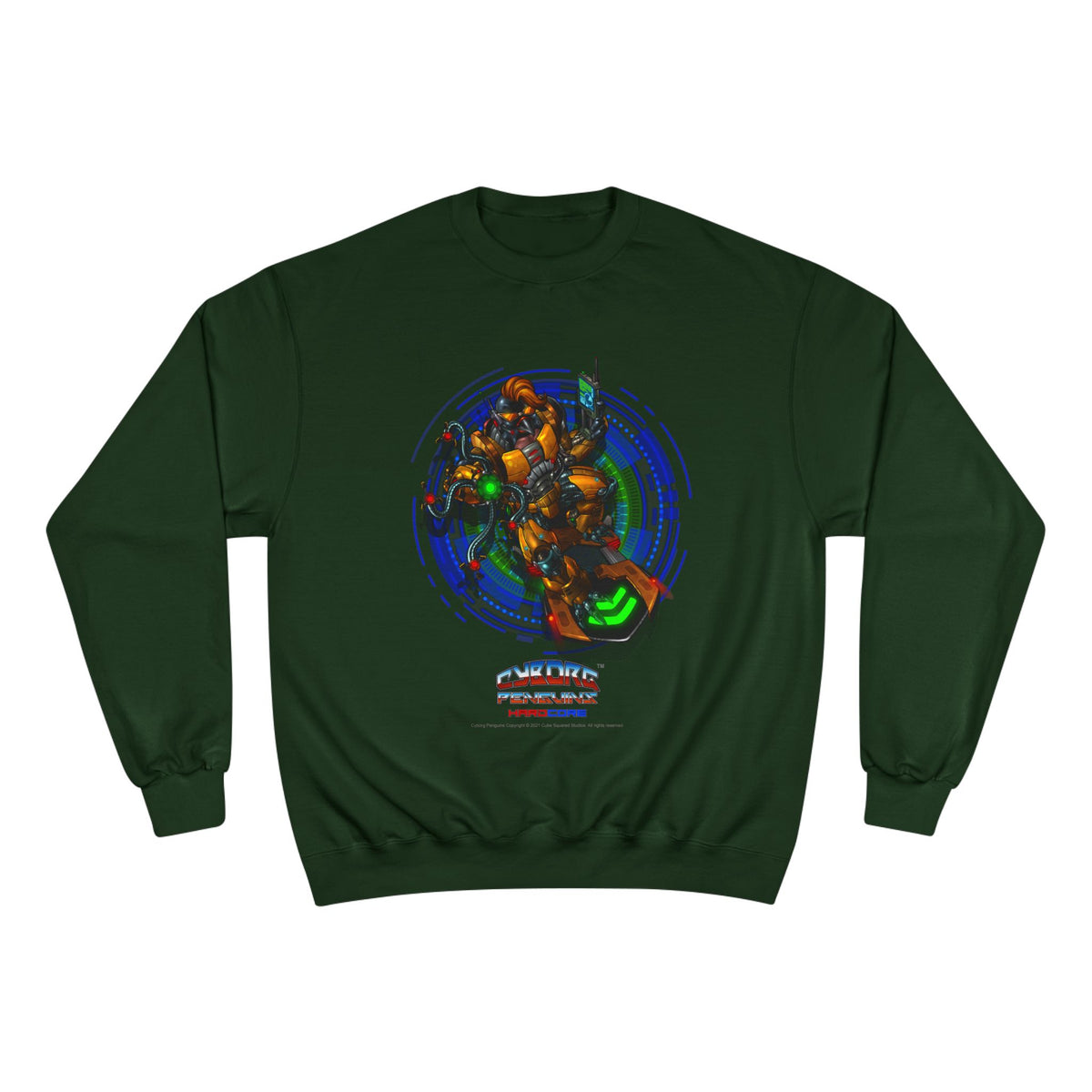 IQ Champion Sweatshirt — Retro Robot Gamer Graphic Crewneck for Sci‑Fi & Gaming Fans
