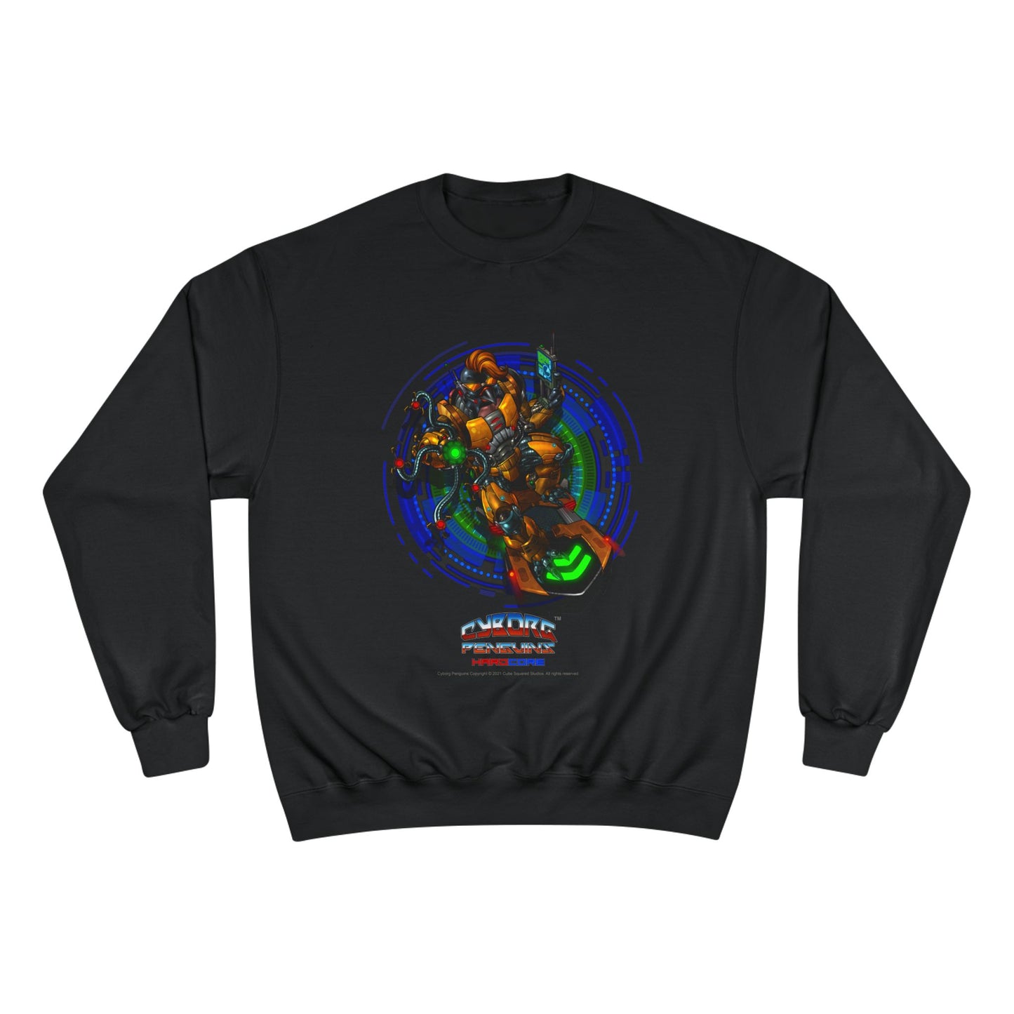 IQ Champion Sweatshirt — Retro Robot Gamer Graphic Crewneck for Sci‑Fi & Gaming Fans
