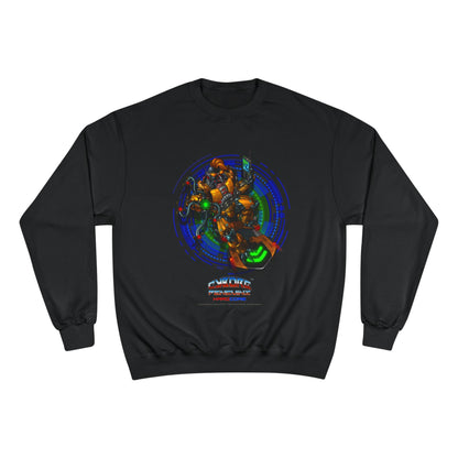 IQ Champion Sweatshirt — Retro Robot Gamer Graphic Crewneck for Sci‑Fi & Gaming Fans