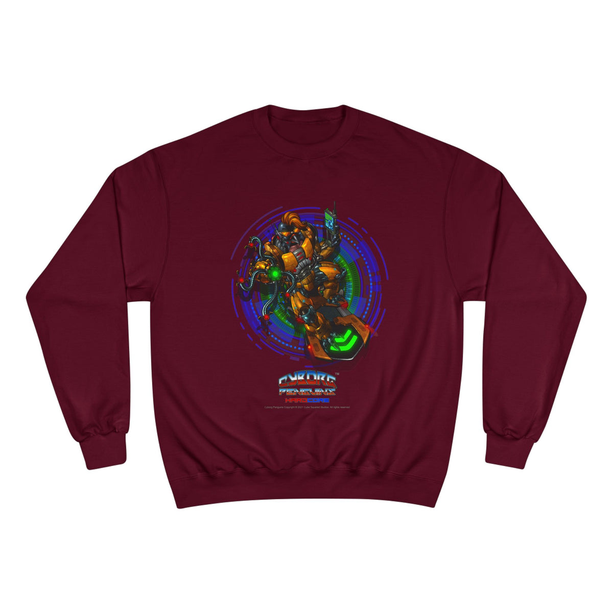 IQ Champion Sweatshirt — Retro Robot Gamer Graphic Crewneck for Sci‑Fi & Gaming Fans