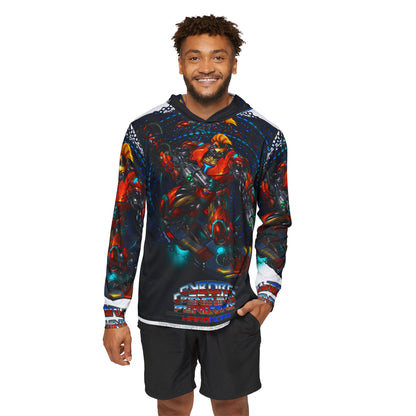 TIDALWAVE All Over Print Mech Hoodie — Cyber Warrior Graphic Warmup Hoodie