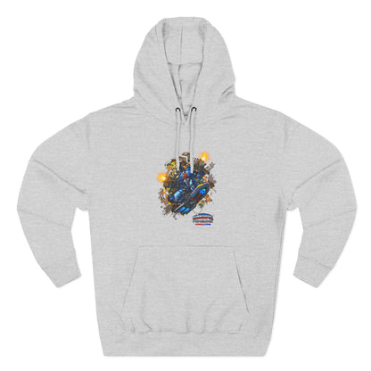 CHINSTRAP Battlefront — Sci‑Fi Mecha Graphic Fleece Pullover
