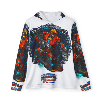 TIDALWAVE Athletic Hoodie — Abstract Red & Teal Graphic Warmup Pullover