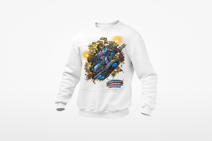 Sweatshirt — Retro Mecha Surf Robot Graphic Crewneck