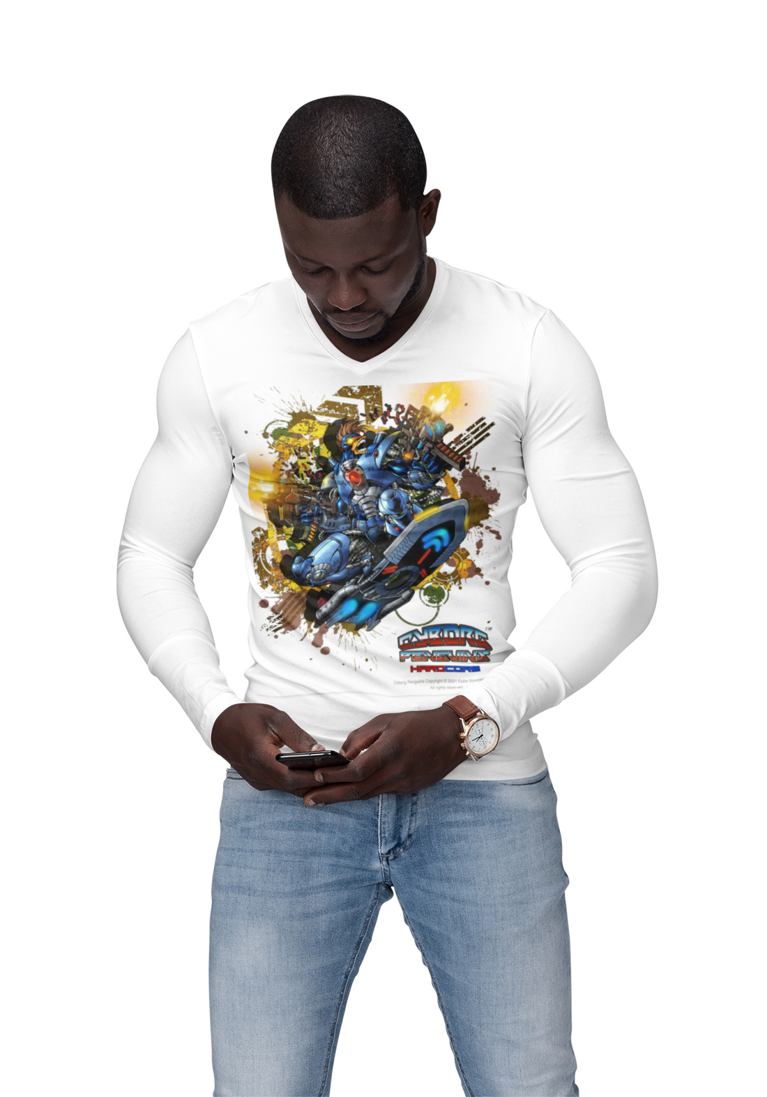 Sweatshirt — Retro Mecha Surf Robot Graphic Crewneck