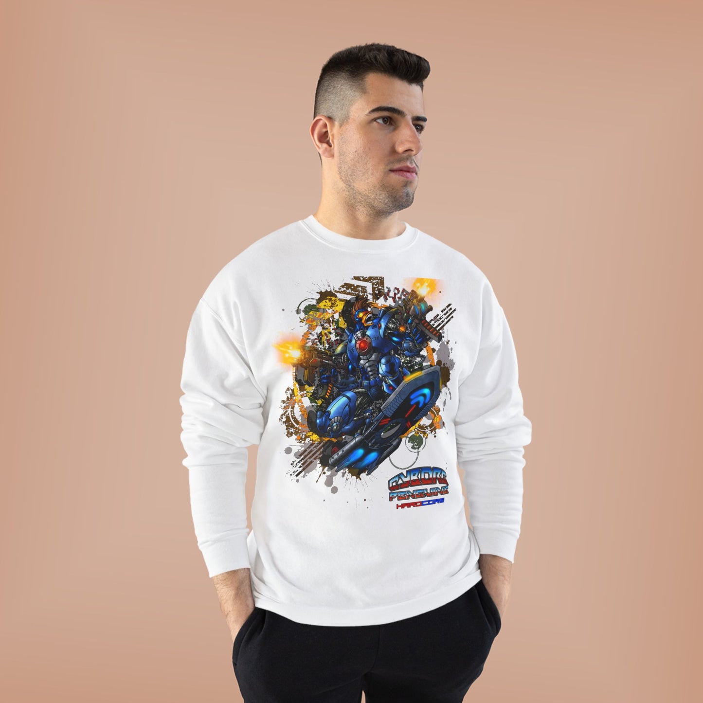 Sweatshirt — Retro Mecha Surf Robot Graphic Crewneck