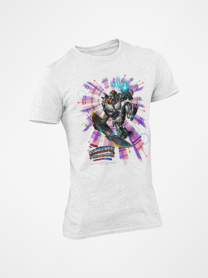 FROSTBYTE Purple haze Graphic T-Shirt — Futuristic Mecha Skateboard Tee