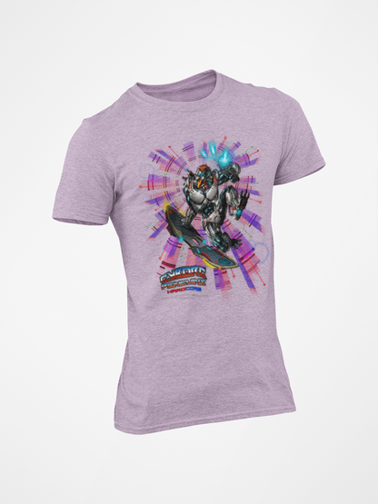 FROSTBYTE Purple haze Graphic T-Shirt — Futuristic Mecha Skateboard Tee