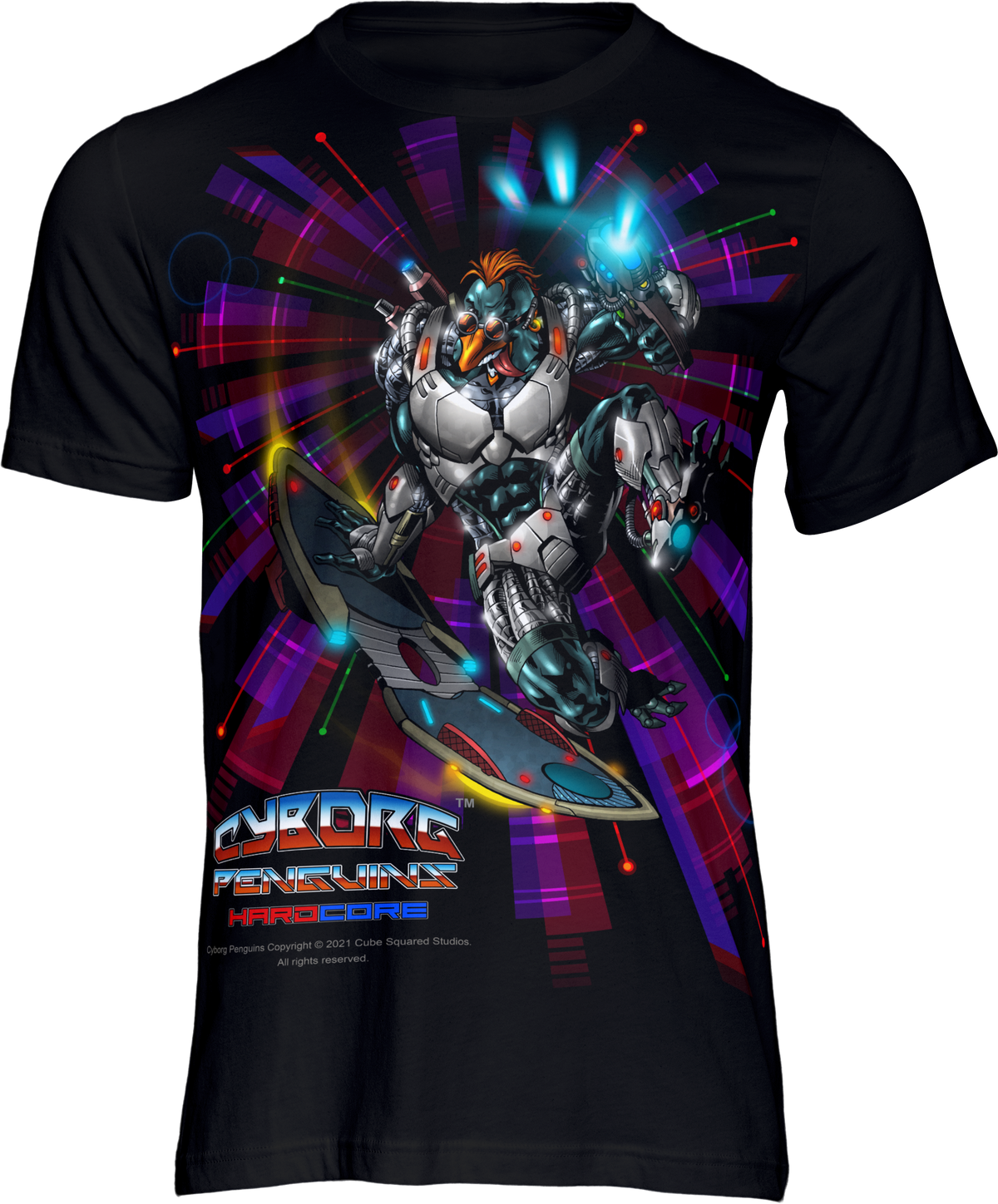 FROSTBYTE Purple haze Graphic T-Shirt — Futuristic Mecha Skateboard Tee