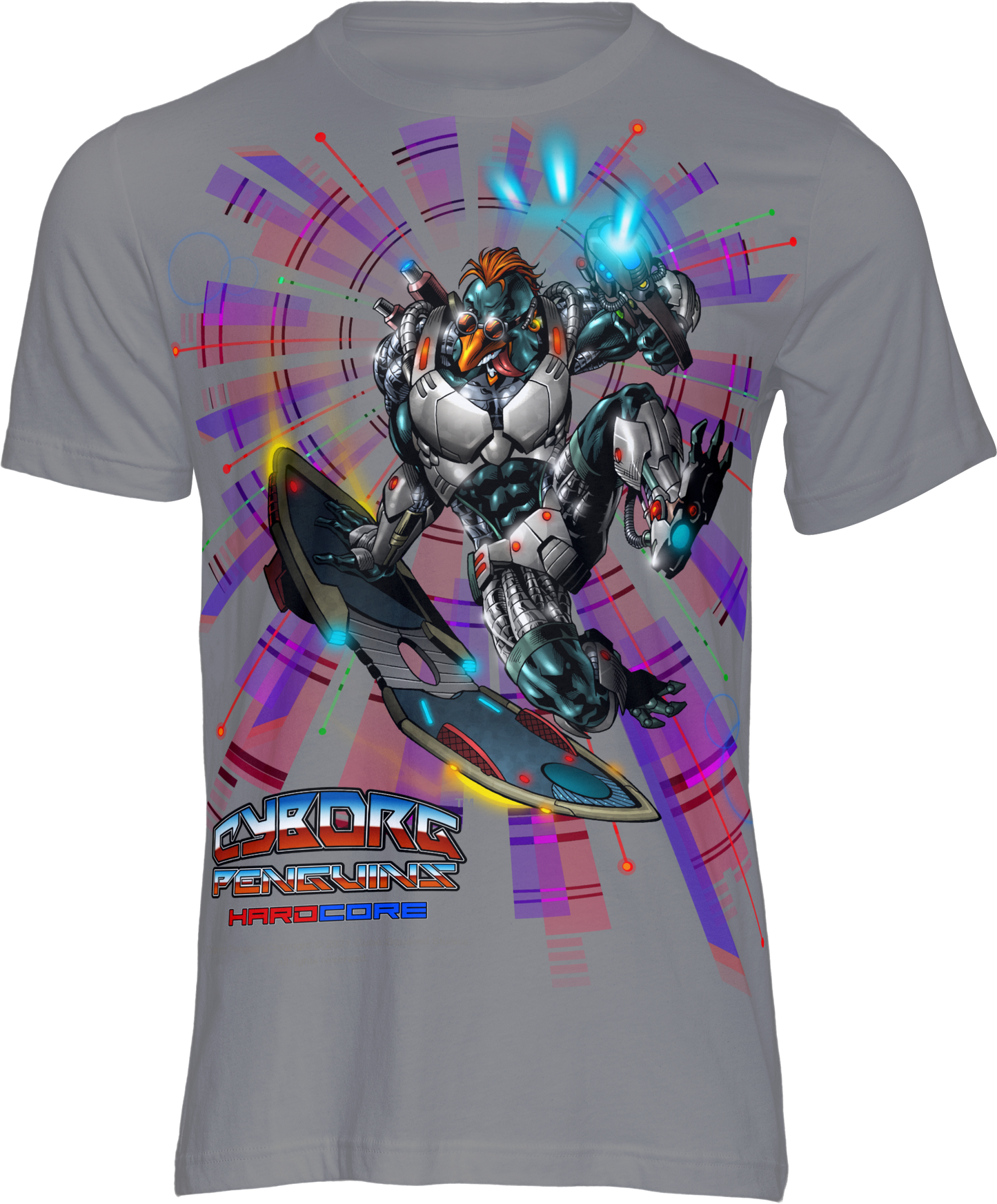 FROSTBYTE Purple haze Graphic T-Shirt — Futuristic Mecha Skateboard Tee