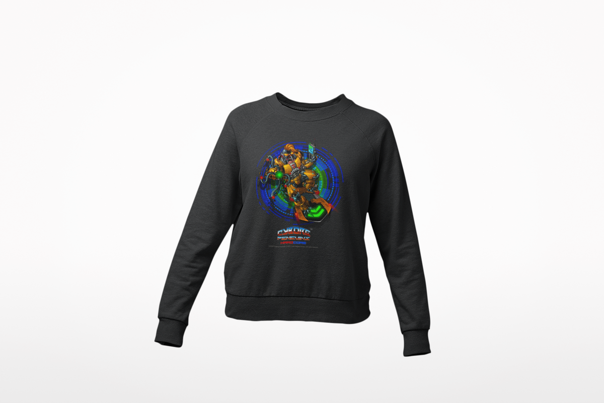 IQ Champion Sweatshirt — Retro Robot Gamer Graphic Crewneck for Sci‑Fi & Gaming Fans