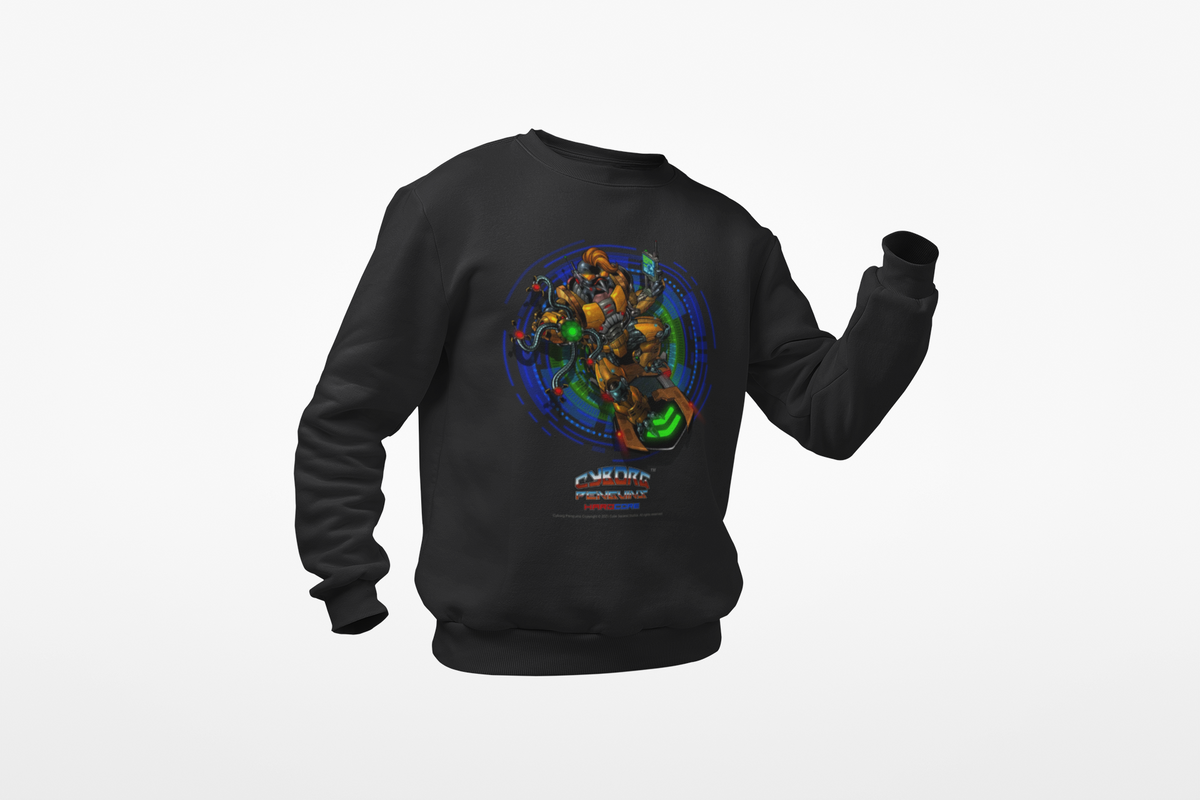 IQ Champion Sweatshirt — Retro Robot Gamer Graphic Crewneck for Sci‑Fi & Gaming Fans