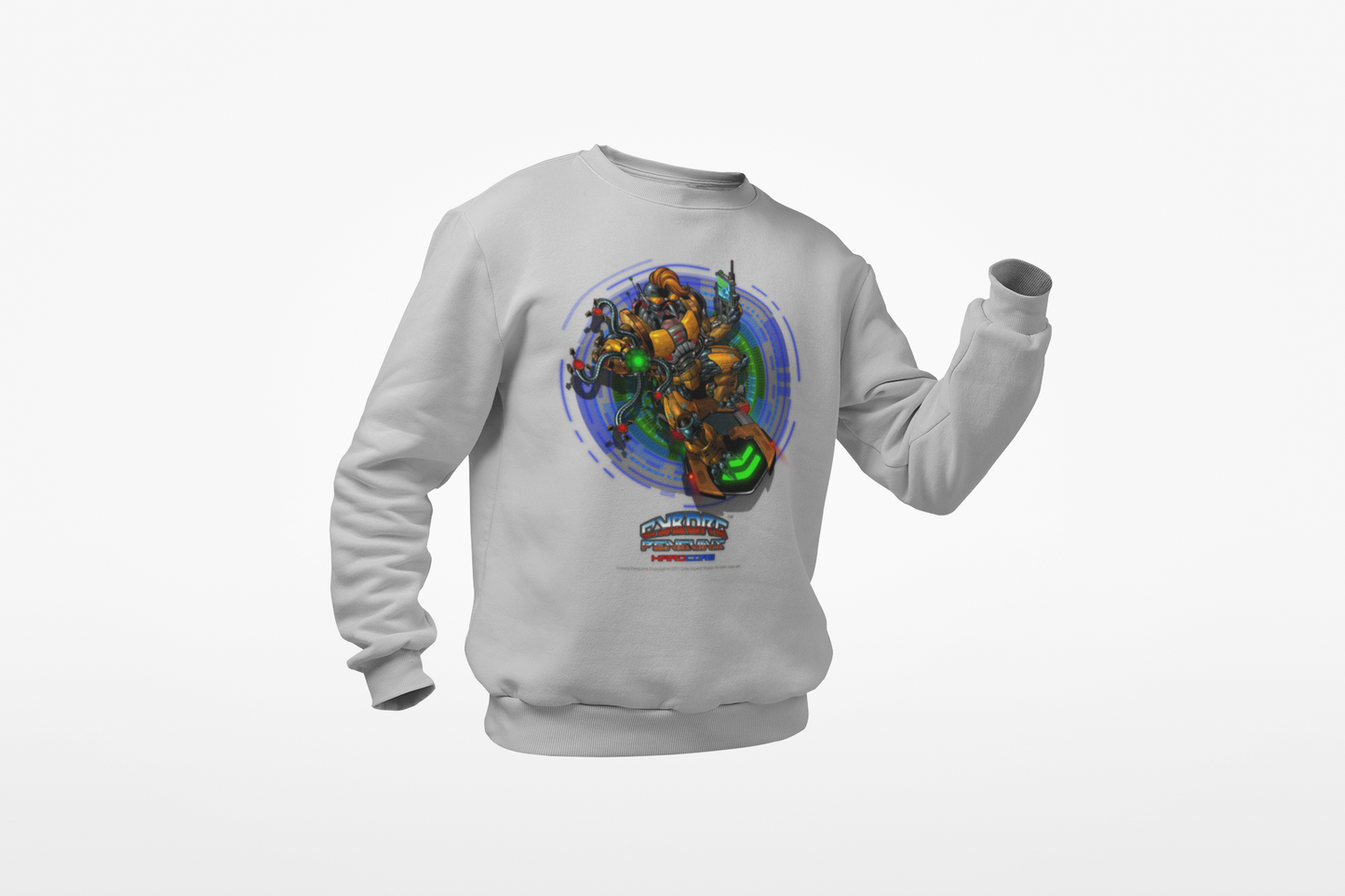 IQ Champion Sweatshirt — Retro Robot Gamer Graphic Crewneck for Sci‑Fi & Gaming Fans