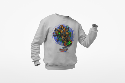 IQ Champion Sweatshirt — Retro Robot Gamer Graphic Crewneck for Sci‑Fi & Gaming Fans