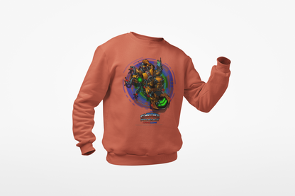 IQ Champion Sweatshirt — Retro Robot Gamer Graphic Crewneck for Sci‑Fi & Gaming Fans