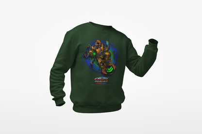 IQ Champion Sweatshirt — Retro Robot Gamer Graphic Crewneck for Sci‑Fi & Gaming Fans