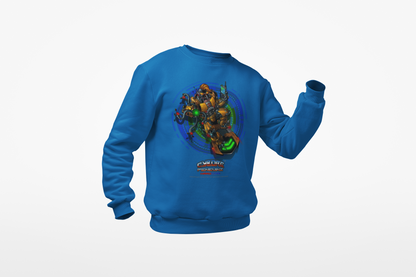 IQ Champion Sweatshirt — Retro Robot Gamer Graphic Crewneck for Sci‑Fi & Gaming Fans
