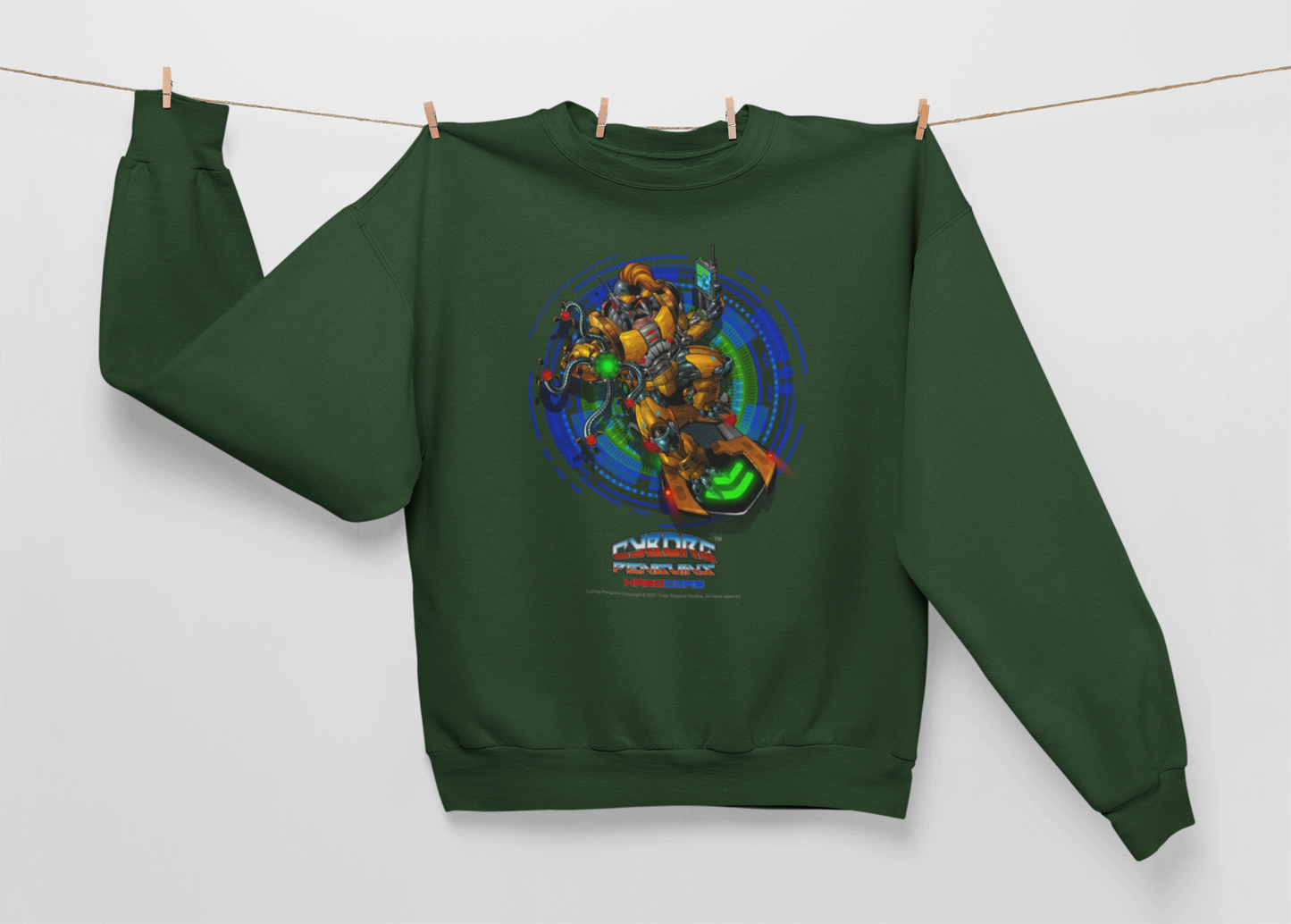 IQ Champion Sweatshirt — Retro Robot Gamer Graphic Crewneck for Sci‑Fi & Gaming Fans