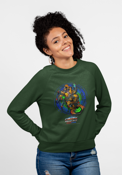 IQ Champion Sweatshirt — Retro Robot Gamer Graphic Crewneck for Sci‑Fi & Gaming Fans