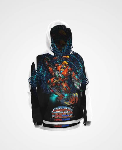 TIDALWAVE All Over Print Mech Hoodie — Cyber Warrior Graphic Warmup Hoodie