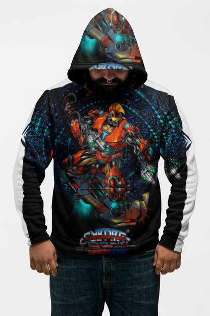 TIDALWAVE All Over Print Mech Hoodie — Cyber Warrior Graphic Warmup Hoodie