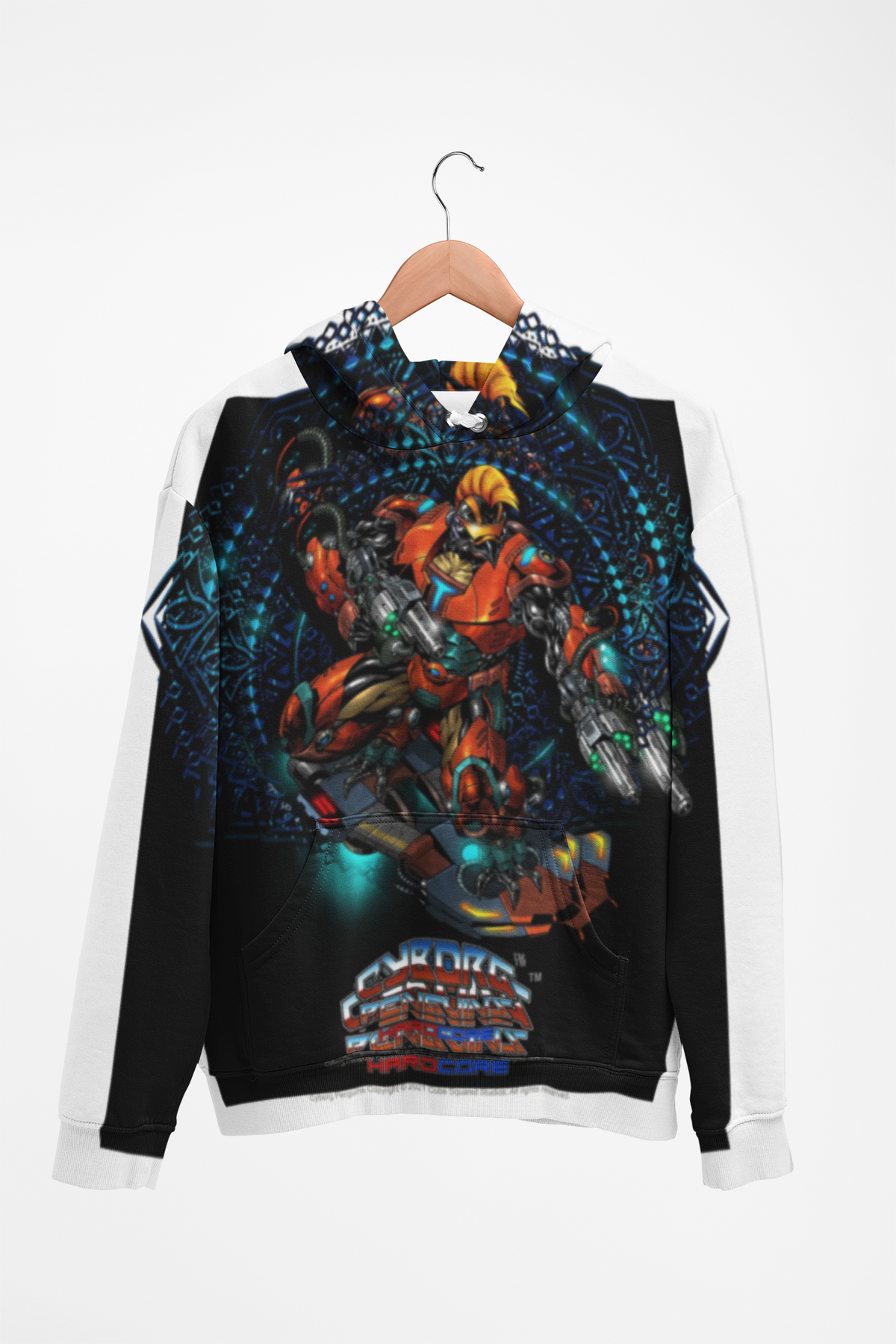 TIDALWAVE All Over Print Mech Hoodie — Cyber Warrior Graphic Warmup Hoodie