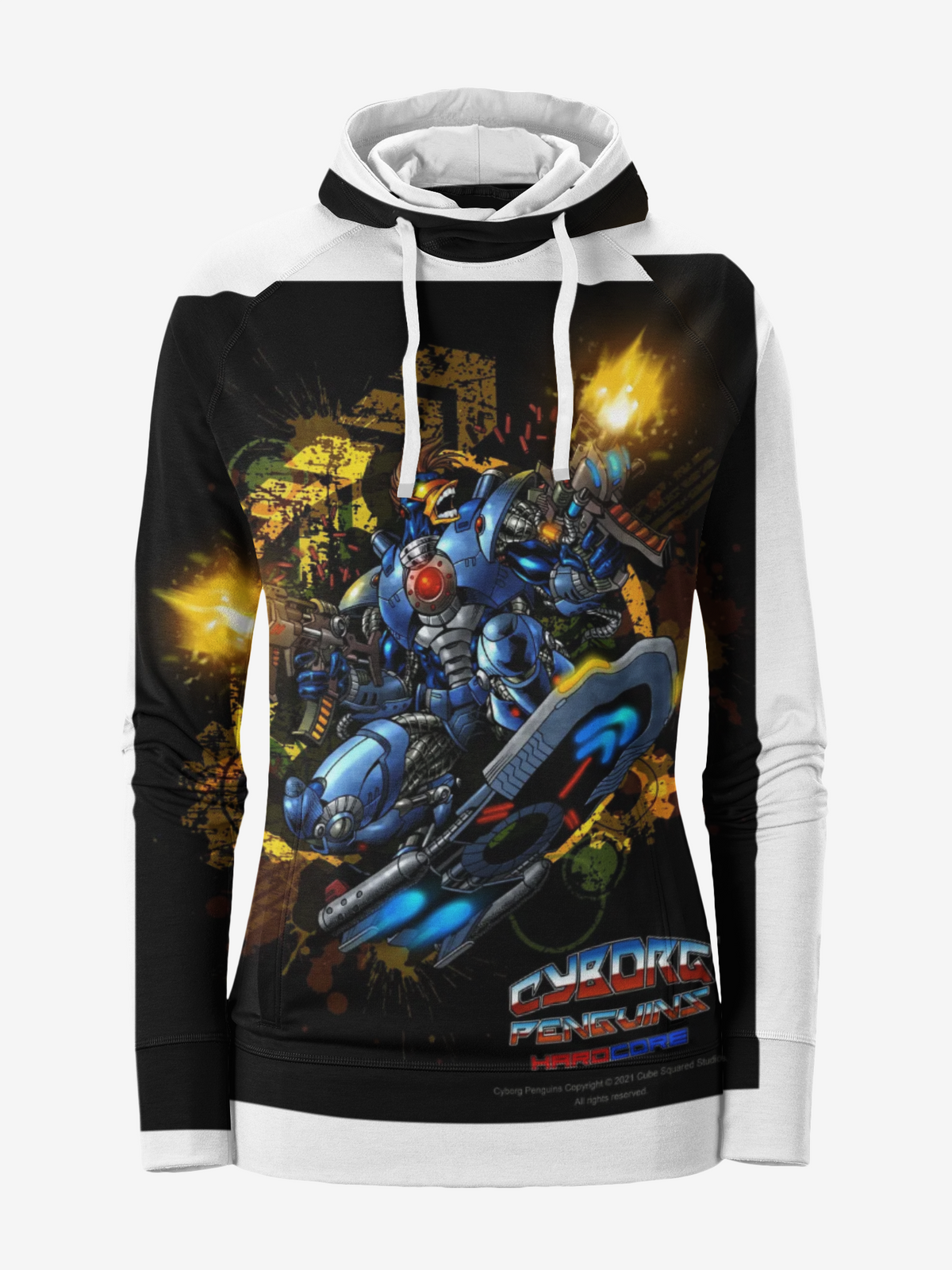 CHINSTRAP All Over Print Mech Hoodie —  Blue Mecha Warmup Pullover
