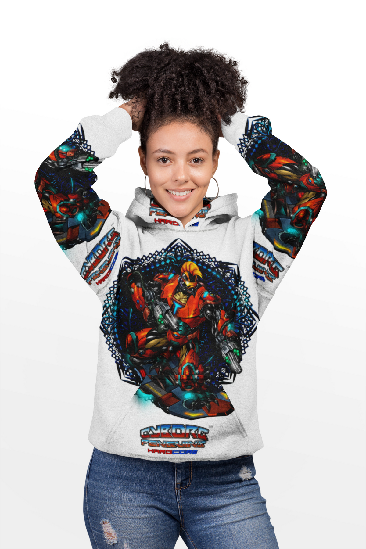 TIDALWAVE Athletic Hoodie — Abstract Red & Teal Graphic Warmup Pullover