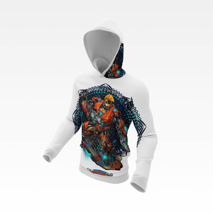 TIDALWAVE Athletic Hoodie — Abstract Red & Teal Graphic Warmup Pullover
