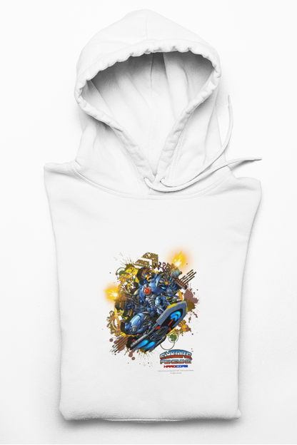 CHINSTRAP Battlefront — Sci‑Fi Mecha Graphic Fleece Pullover