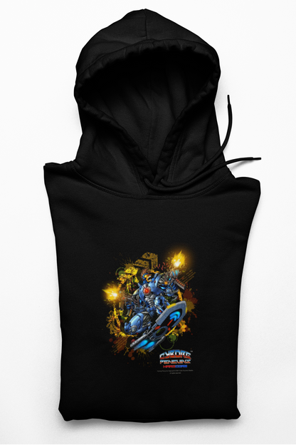 CHINSTRAP Battlefront — Sci‑Fi Mecha Graphic Fleece Pullover
