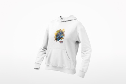 CHINSTRAP Battlefront — Sci‑Fi Mecha Graphic Fleece Pullover