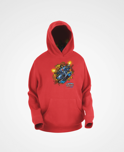 CHINSTRAP Battlefront — Sci‑Fi Mecha Graphic Fleece Pullover