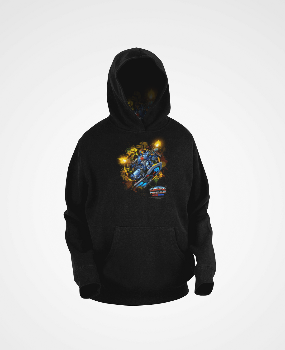 CHINSTRAP Battlefront — Sci‑Fi Mecha Graphic Fleece Pullover
