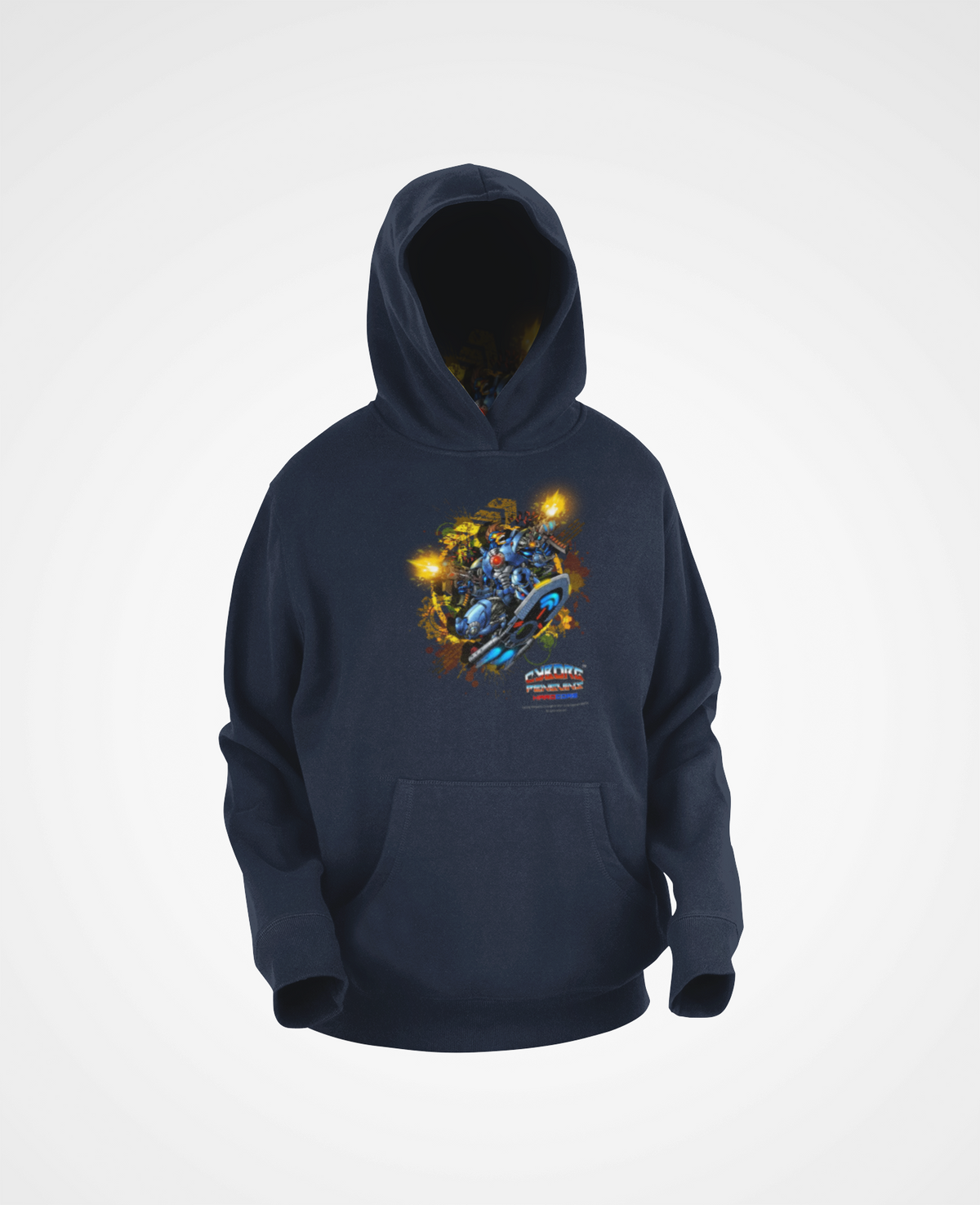 CHINSTRAP Battlefront — Sci‑Fi Mecha Graphic Fleece Pullover