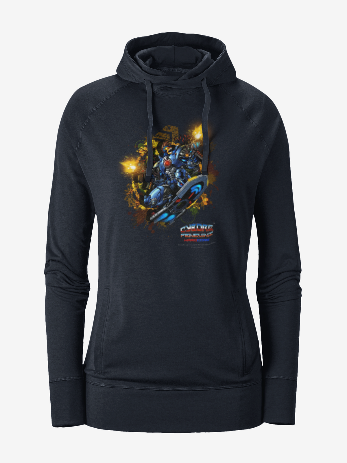 CHINSTRAP Battlefront — Sci‑Fi Mecha Graphic Fleece Pullover