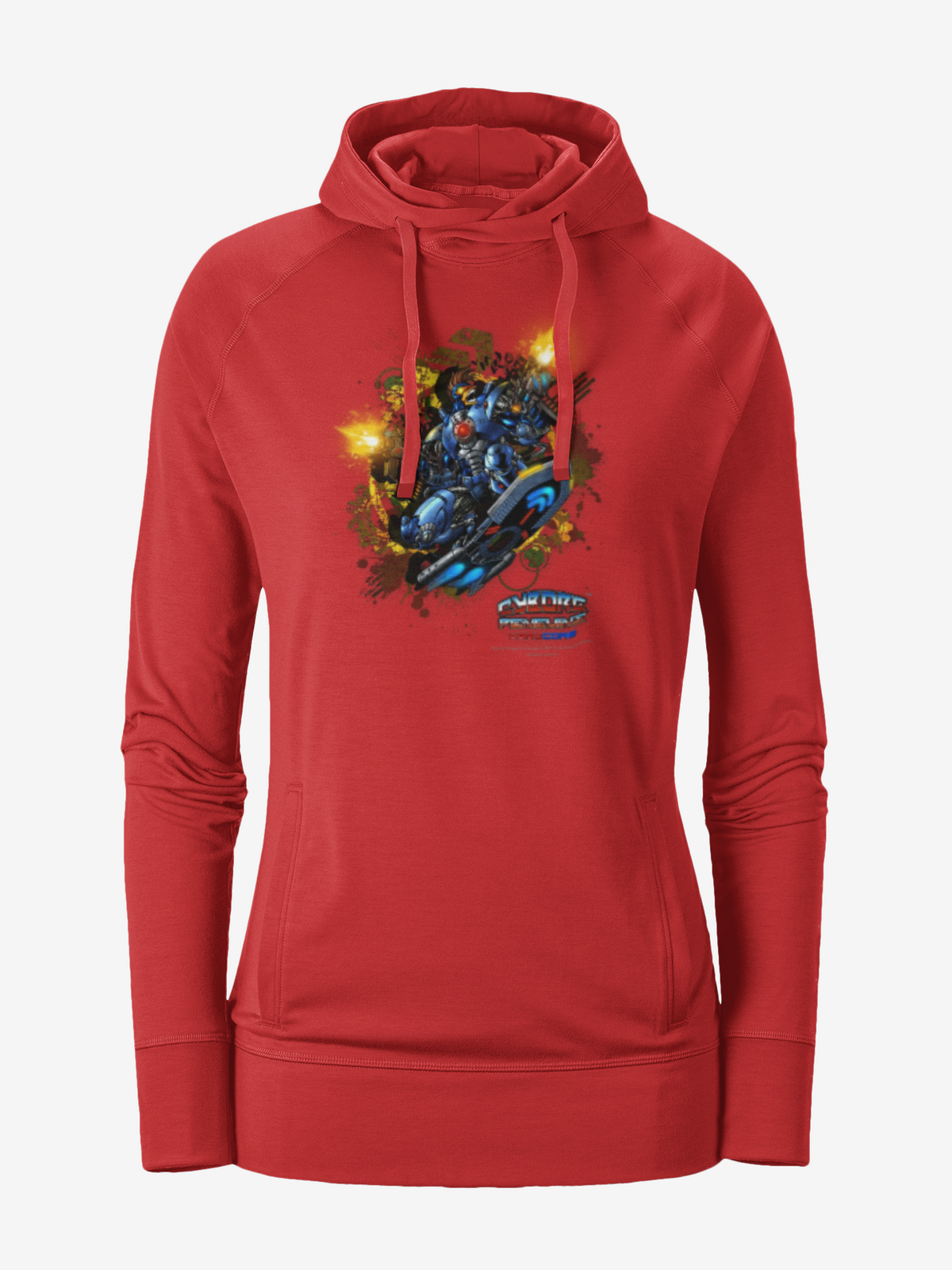 CHINSTRAP Battlefront — Sci‑Fi Mecha Graphic Fleece Pullover