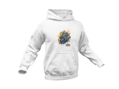 CHINSTRAP Battlefront — Sci‑Fi Mecha Graphic Fleece Pullover
