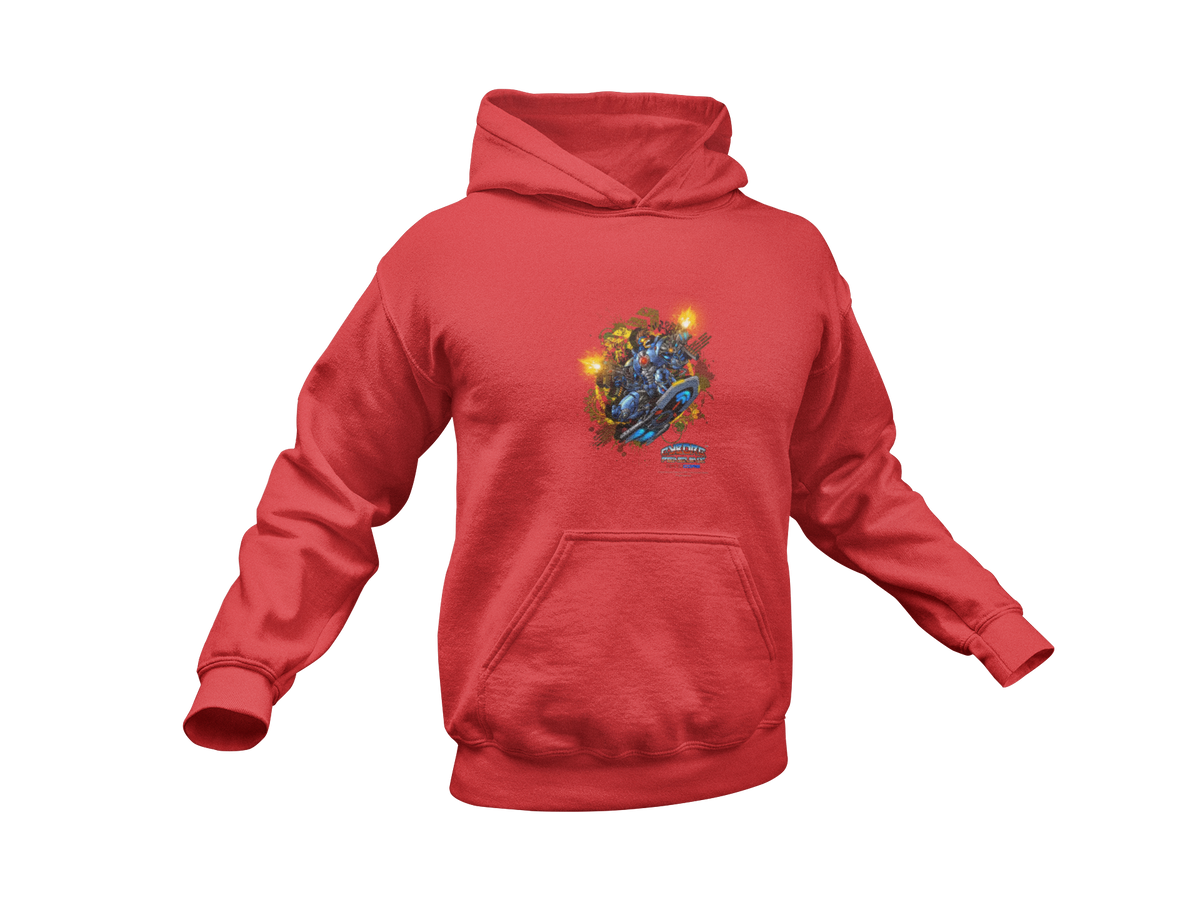 CHINSTRAP Battlefront — Sci‑Fi Mecha Graphic Fleece Pullover