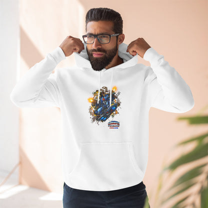 CHINSTRAP Battlefront — Sci‑Fi Mecha Graphic Fleece Pullover
