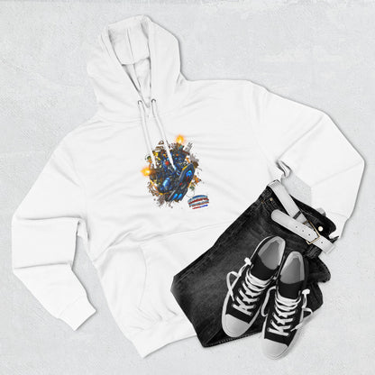 CHINSTRAP Battlefront — Sci‑Fi Mecha Graphic Fleece Pullover
