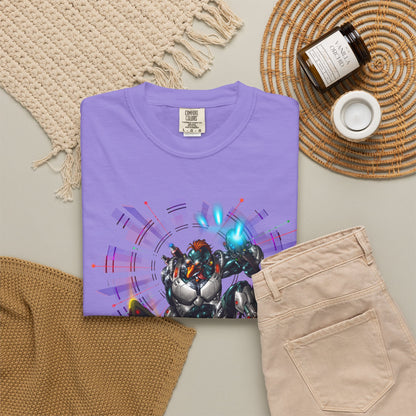 FROSTBYTE Purple haze Graphic T-Shirt — Futuristic Mecha Skateboard Tee