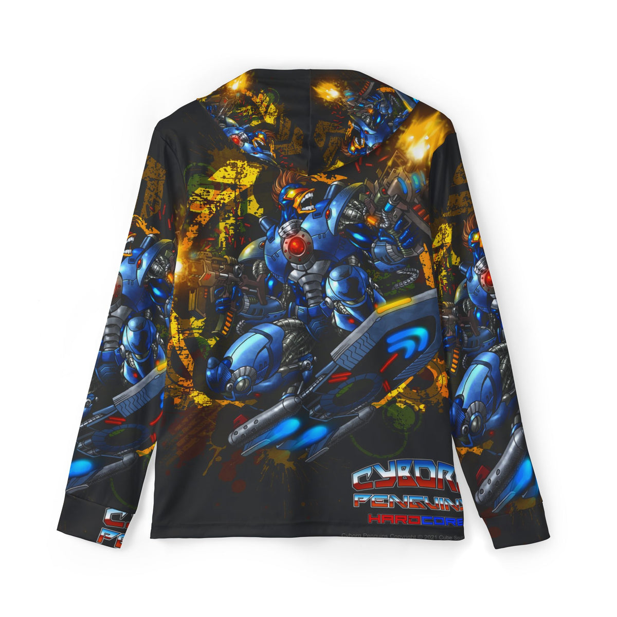 CHINSTRAP All Over Print Mech Hoodie —  Blue Mecha Warmup Pullover